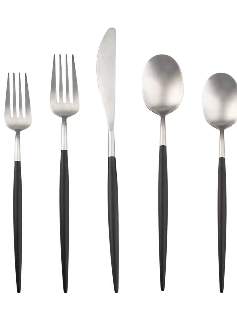 Evora Satin Black-Handle 30-Piece Set